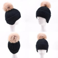 Fashion Men Women Furry Ball Hat, Autumn Winter Hat Black Pink Purple Furry Ball Ear Warm Knitted Hat